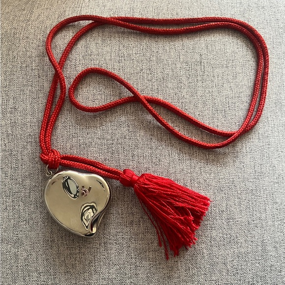 halston Jewelry - 1970s Elsa Peretti Halston Perfume Pendant Silver Metal
Heart Locket Necklace 🔥